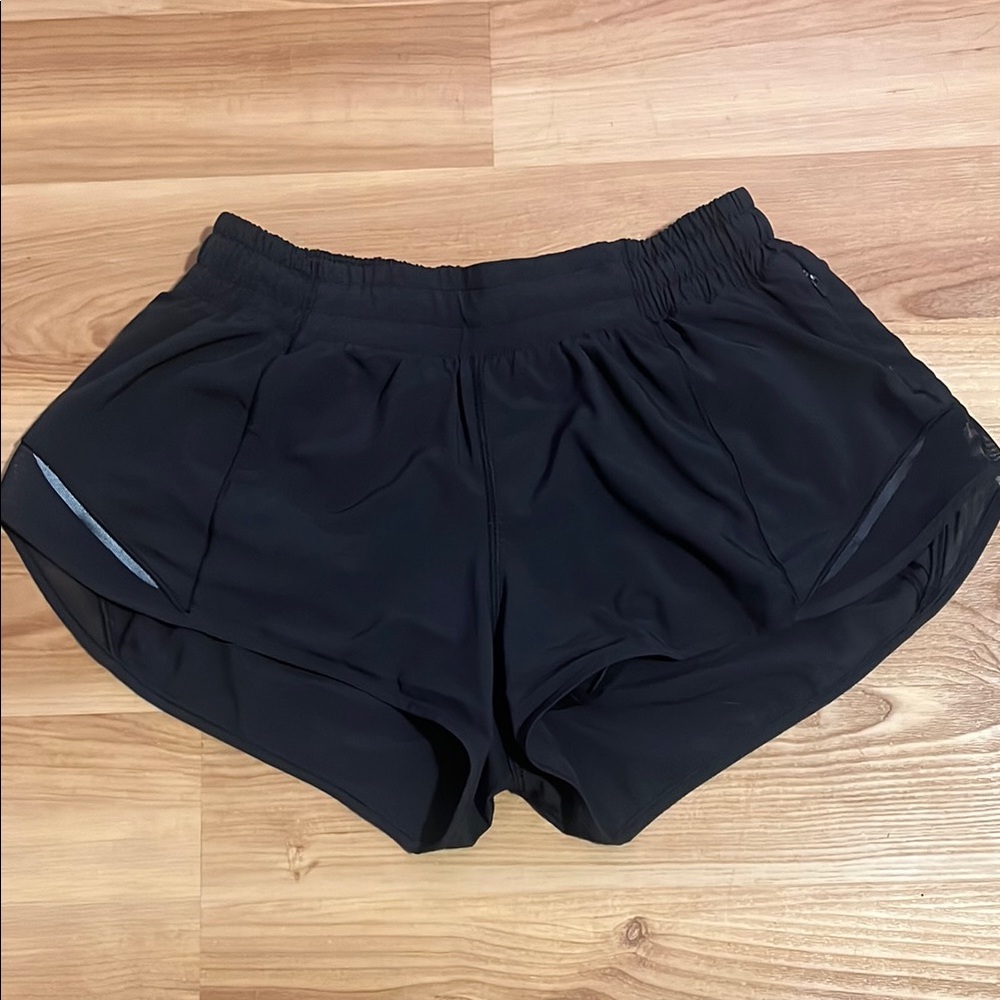 Lululemon Athletica Black Hotty Hot Low Rise Shorts